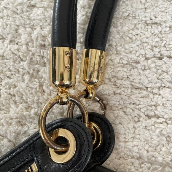 Badgley Mischka Black Leather Handbag - Picture 7 of 12